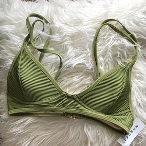 PAC Sun NEW Small safari green swim top